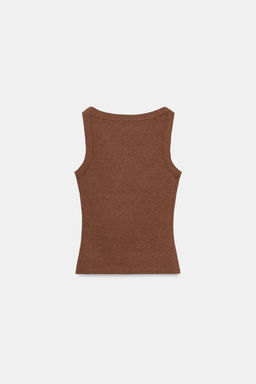 CAMISETA ALGOD?N MANGA SISA / Tostado vigor? - Zara фото 4