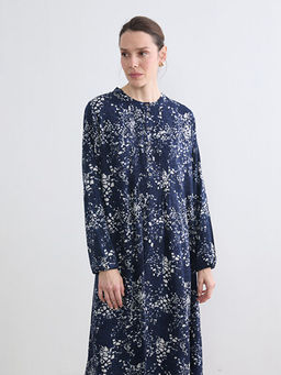 Hakim Yaka Desenli Elbise