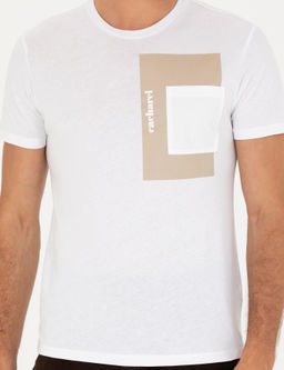 Beyaz Slim Fit Bisiklet Yaka T-Shirt
