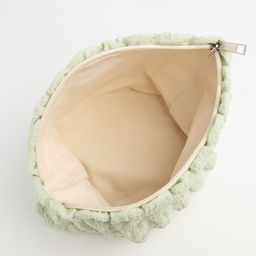 Косметичка на молнии простая, большая, мягкая, зелёная - Simaland фото 3