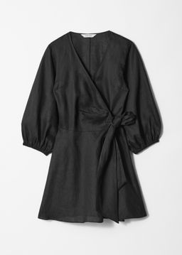 Minivestido cruzado de lino