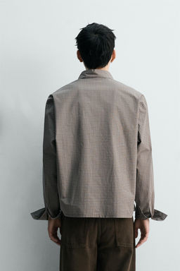 CAMISA BOXY FIT CUADROS / Marr?n / Topo - Zara фото 3