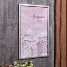 Фоторамка для фото 30×42 см Samoa, сосна, (пластиковый экран), серебро