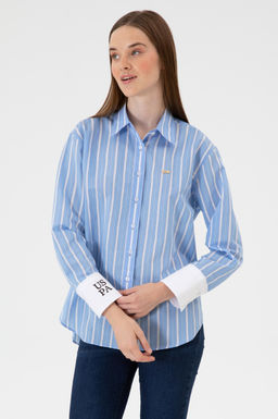 Kad_n A__k Mavi _izgili Uzun Kollu G_mlek Sepette S_rpriz _ndirim - U.s. polo assn фото 3