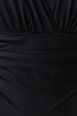 TRENDYOLMILLA Siyah Derin V Yaka Drapeli Regular Mayo TBESS24MA00144  фото 4