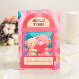 Открытка 4 шоколадки "Шоколадное признание (мишки)"