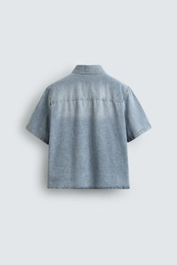 CAMISA BOXY FIT DENIM LIGERO / Azul claro - Zara фото 8