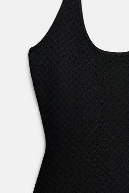 VESTIDO HALTER PUNTO COMBINADO / Negro - Zara фото 6