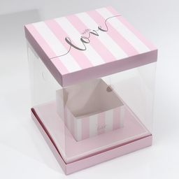 Коробка для цветов с вазой и PVC-окнами With Love, складная, 23 30 23 см - Дарите счастье фото 7