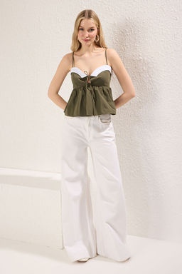 Mavi Premium Cizgili Ask?l? Pamuklu Dokuma Bluz TWOSS25BZ00412 - Trendyolmilla фото 6