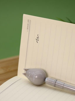 Ручка с магнитной насадкой "Lucky kitten", grey