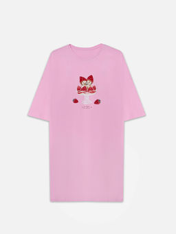 Туника домашняя женская розовая с надписью Как обычно, все клубнично - Mark formelle фото 4