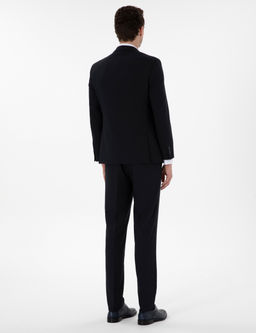 Lacivert Extra Slim Fit Yelekli Tak_m Elbise