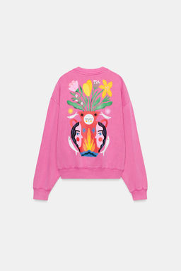 SUDADERA EFECTO LAVADO ESTAMPADO AGUSTINA SHUAN / Rosa - Zara фото 5