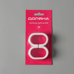 Кольца для штор Доляна, в ванную, пластик, 12 шт., 5.7×3.8 см, белые
