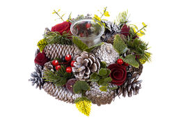 Новогоднее украшение подсвечник 22*22*11 см Снежная фантазия на 1 свечу круг - Elan gallery фото 4