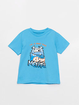 Bisiklet Yaka K?sa Kollu Bask?l? Erkek Bebek Ti??rt