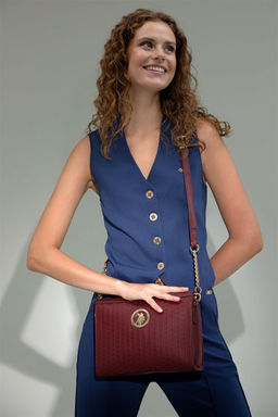 U. S. Polo Assn Женская бордовая красная сумка через плечо