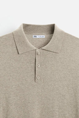 TEXTURED COTTON KNIT POLO SHIRT - Zara фото 8