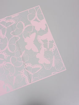 Цена за 20 шт. Пленка флористическая для цветов «Бабочки», розовая, 57×57 см