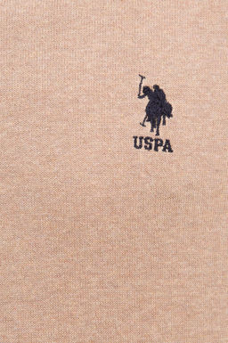 U. S. Polo Assn / Мужской трикотажный свитер с круглым вырезом цвета верблюжьей шерсти Basic - U.s. polo assn фото 10