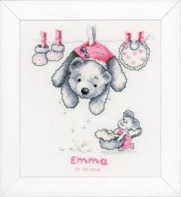 Набор для вышивания VERVACO PN-0011892 С рождением сыночек и дочка 22 х 20 см