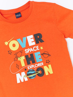 Bisiklet Yaka Bask?l? K?sa Kollu Erkek ?ocuk Ti??rt - Waikiki фото 2