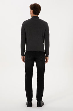 Erkek Siyah Slim Fit Jean Pantolon