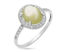 Кольцо, перламутр зеленый, СПН4202