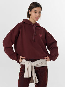 Теплое худи женское коричневое с начесом