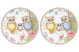 Набор тарелок для десертов 2 пр. 19*19*2 см Совушки NEW BONE CHINA - Elan gallery фото 5