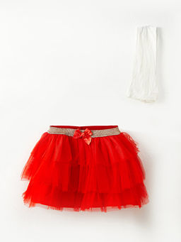 Beli Lastikli K?z Bebek T?t? Etek ve K?lotlu ?orap 2li