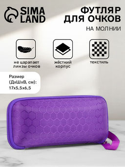 Футляр для очков на молнии, длина 17 см, МИКС