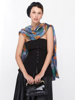 Большой, мягкий, тонкий и очень нежный двусторонний палантин с рисунком. - Tantino фото 13