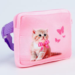 Сумка детская Кошечка с бабочками, плюшевая