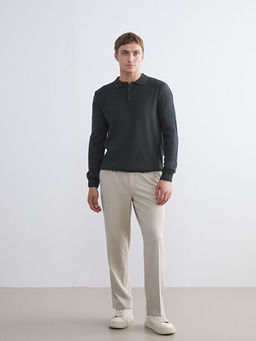 Polo Yaka Uzun Kollu Erkek Triko Kazak