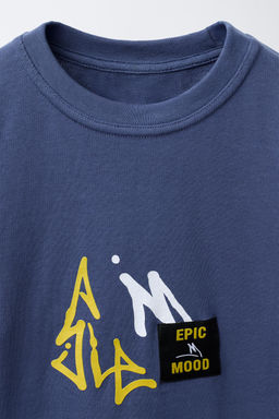 GRAFFITI LABEL DETAIL T-SHIRT - Zara фото 3