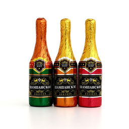 Цена за 2 шт. Шоколадная фигурка новогодняя Шампанское, МИКС, 40 г