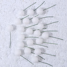 Фигурка для поделок и декора на проволоке «Шар», набор 20 шт., размер 1 шт. — 2.5×7 см, цвет белый