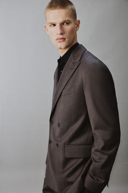 BLAZER CRUZADA TRAJE ESPIGA / Marr?n - Zara фото 4