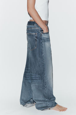 JEANS CINTURA DOBLADA TRF TIRO MEDIO / Marino - Zara фото 4