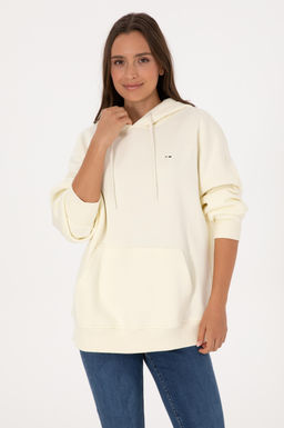 Kad_n Krem _ardonlu Kap__onlu Sweatsh_rt Sepette S_rpriz _ndirim