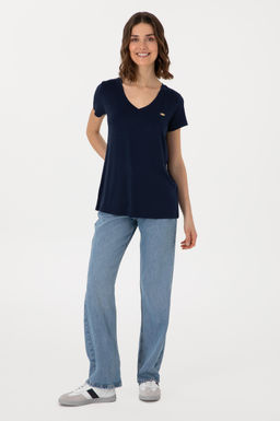 Kad_n Lacivert Basic Ti__rt Sepette S_rpriz _ndirim - U.s. polo assn фото 4