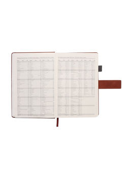 Ежедневник недатированный А5, с хлястиком, 128 листов, в линейку, пвх, коричневый - Simaland фото 5