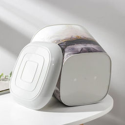 Горшок для цветов с поддоном «Мрамор», 5 л, пластиковый, светло-серый