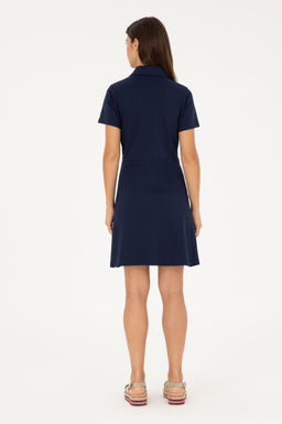 Женское темно-синее трикотажное платье Неожиданная скидка в корзине - U.s. polo assn фото 4