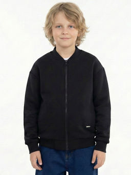 Джемпер на молнии с боковыми карманами 22-7015 черный - Mini maxi фото 3