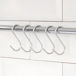 Цена за 2 шт. Крючки для рейлинга Доляна, d=2.4 см, 7 см, 5 шт., хромированные