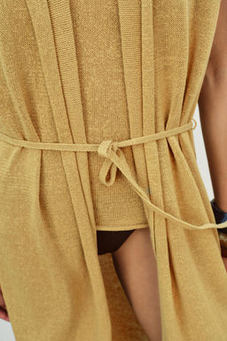 LONG KNIT LINEN WAISTCOAT - Zara фото 3