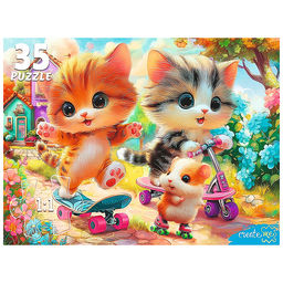 Пазлы-макси 35 "Спортивные котята"